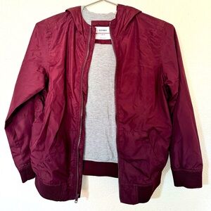 Old Navy Boys Hooded Zip Jacket in Maroon